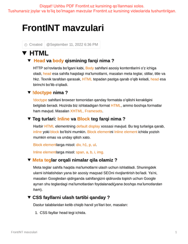 frontend prep for interviews